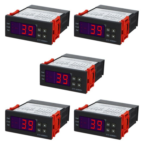 5X STC-8080A+Digital Temperature Controller 220V Regulator Cold Storage Freezer Sensor Hygrometer 40%