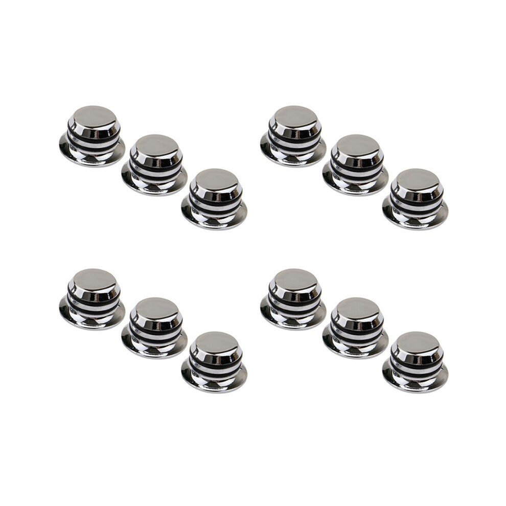 12Pcs Guitar Metal Top Hat Tone Tuning Knobs For Electric Guitar Jazz Bass Lp St Chrome 6031146279641