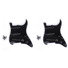 2X Single Coil SSS Electric Guitar Pickguard Pickup Loaded Prewired Scratch Plate 11 Holes 3Ply for ST SQ Guitar