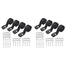 2X 1Inch X 4Ft Battery Tie Down Strap Kit with Stainless Steel Cam Buckle, Bracket and Screws for Boats, Luggage Belt