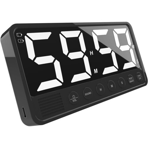 Extra-Large Display Digital Kitchen Timer with 7.4" LED Screen,Magnetic Stand Timer for Cooking Home Gym, Black