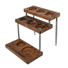Portamano per Caffè Espresso In Legno, Supporto per Gocciolatoio per Caffè, Scaffale Portaoggetti A 3 Strati, Organizer Multifunzionale per