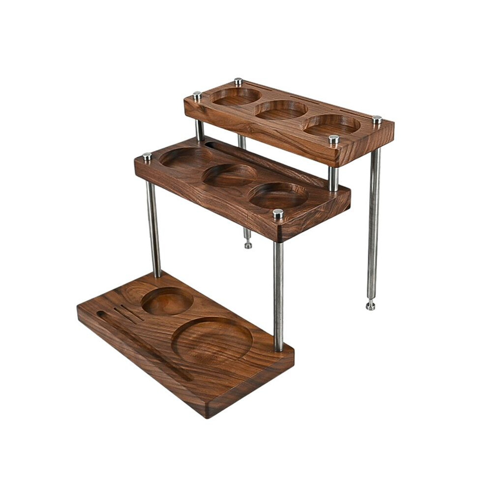 Wooden Espresso Tamper Holder Coffee Dripper Stand 3-Layer Solid Storage Rack Multi-Functional Coffee Tool Organizer-image-OPC-PVRZJQY-NEW