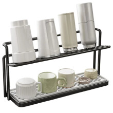 1PC Double-Layer Wrought Iron Drainage Tray Rack Countertop Glass Cup Cup Water Cup Multi-Layer Storage Rack