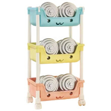 Multi-Level Storage Rack for Household Mobile Bookshelf, Living Room, Kitchen Storage Small Trolley, Floor Standing with