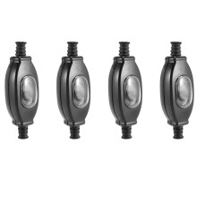 4X 3A 250V 6mm Waterproof in Cord IP65 Round Wire Silver Contact Double Cut Dust