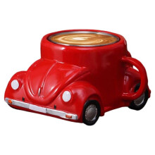 Funny Shaped Coffee Mug Fashion Handmade Beetle-Shaped Coffee Cup Car-Shaped Tea Cup for Car Fans A