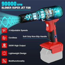 For 18V Lithium-Ion Batteries Fan Turbojet Violent Blower Third Turbine Blower Jet Fan Strong Fan