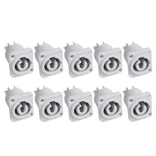30PCS Powercon Connector 3 Pins 20A 250V Power Speaker Panel Socket Female for LED Screen Stage Lighting,Grey 2
