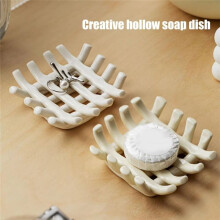 Handwoven Ceramic Soap Dish Ceramic Bathroom Soap Dish Organizer with Self-Drain Hollow Design Stylish for Bathroom