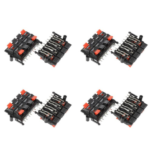 8Pcs 64x40x20mm 8 Positions Push in Jack Spring Load Speaker Terminals
