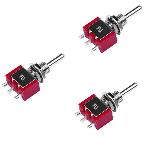 6 Pcs AC 250V 2A 120V 5A SPDT /Off/ 3 Position Momentary Toggle