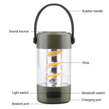 Outdoor-Camping-Licht, Lautsprecher, Zeltlampe mit Einstellbarem Licht, USB-C-Ladeanschluss, Hochwertiger Klang und -Lautsprechern
