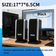 2 Stuks USB-Computerluidsprekers Draagbare Luidspreker Stereo 3,5 mm met Oortelefoonaansluiting voor Desktop-Pc en Laptop