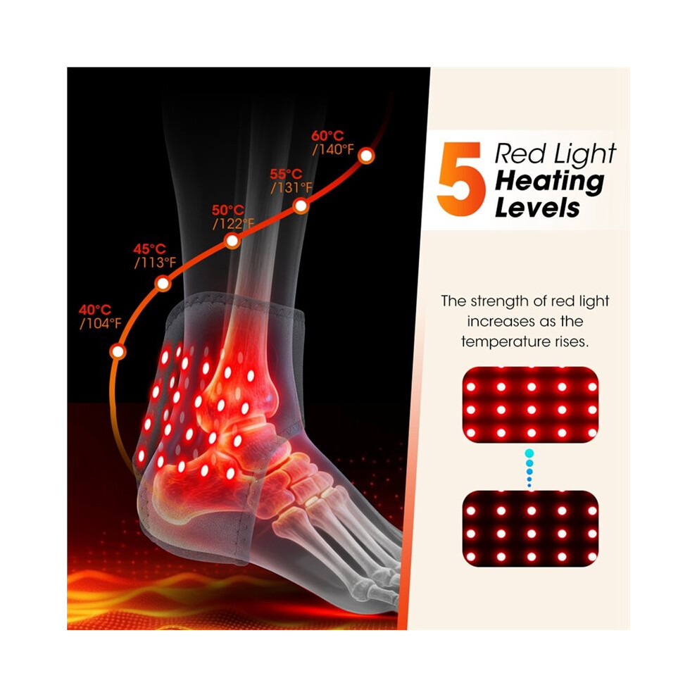 Red/Light Heat Therapy For Ankles, Vibration Massage Foot Relaxation Therapy Device, Electric Foot Massager