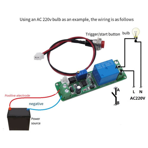 2X  12V Timing Timer Delay 1-10S  Adjustable Relay with Indicator Light Turn OFF Relay Module Trigger Delay 2