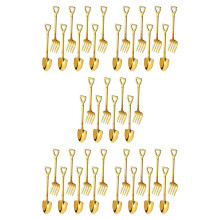 40 StüCk Schaufel LöFfel Gabel Schaufel Kaffee LöFfel Schaufel Griff Dessert LöFfel Eis LöFfel Schaufel Form Gabel (Gold)