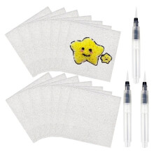 20PCS Foam Texture Painting Paper for Crafts,with 3 Water Brush Pens DIY Art and Supplies for Acrylics Painting