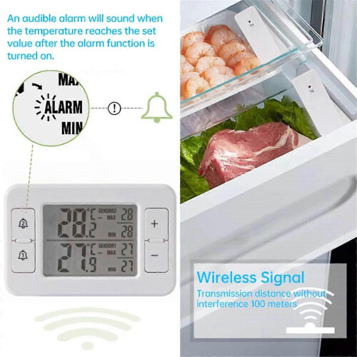 Wireless Transmission Thermometer LCD Digital Alarm 1