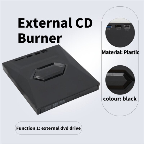 External DVD CD Writer Burner CD and DVD Player Type C/USB3.0 External DVD CD Drive for PC Laptop Windows 11/10/8/7 1