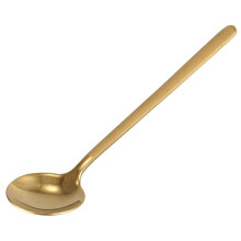 20pcs Round Shape Coffee Spoon Stainless Steel Teaspoons Sugar Dessert Spoon Ice Cream Soup Spoon(Gold)