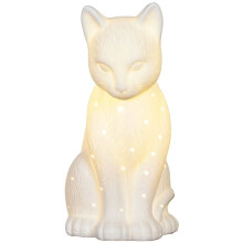European Minimalist Ceramic Table Lamp Cosy Study Office Desk Light with Kitten Design for Dormitory Bedroom AU Plug