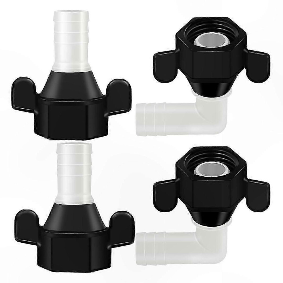 4-Pack Rv Water Pump Fittings With Elbow And Straight Swivel Adapters For Plumbing Connections 6083684883699