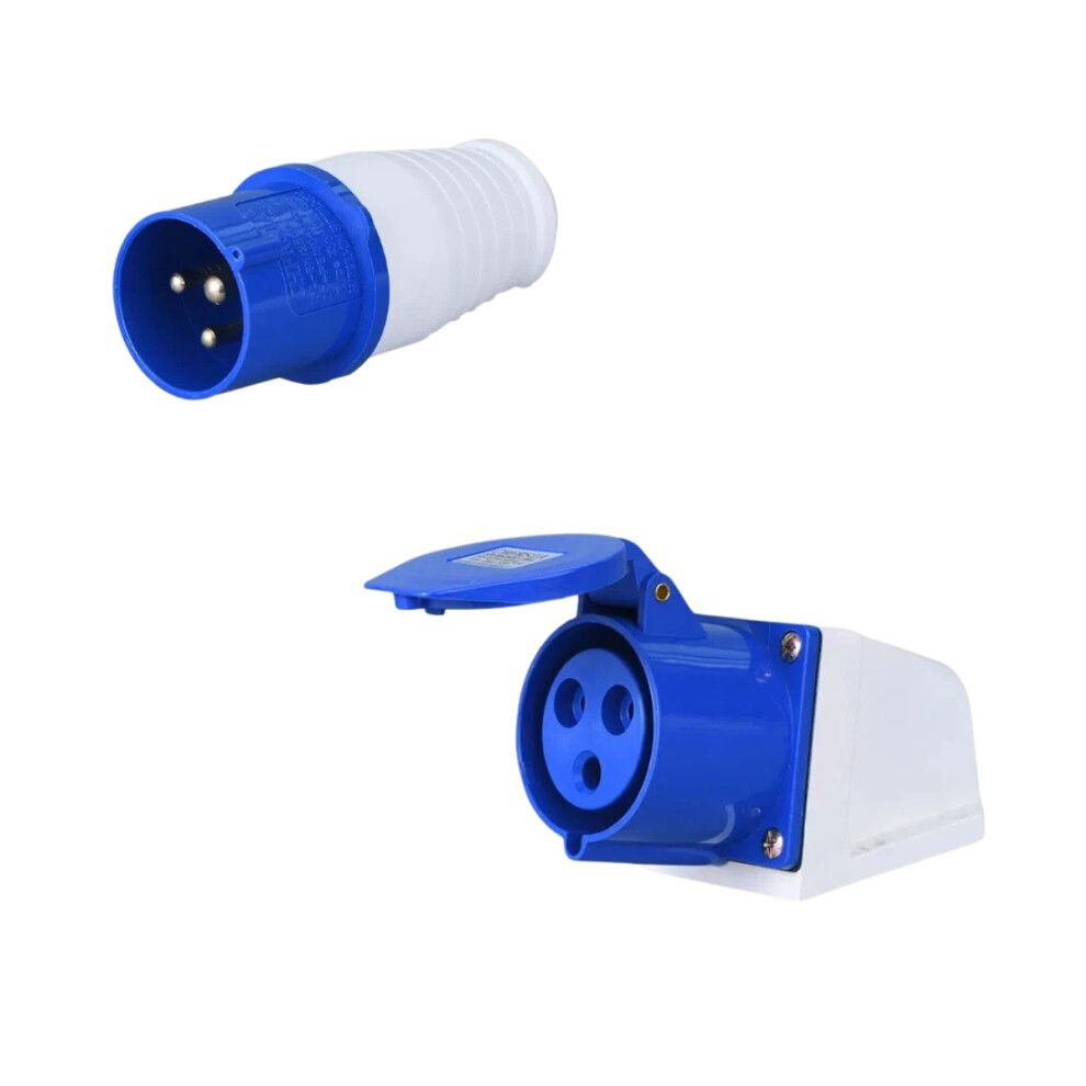 Ip44 Waterproof 3 Phase 16A 220-250V Industrial Socket 3 Pin 2P+E For Motorhomes, Caravans 6083684883668