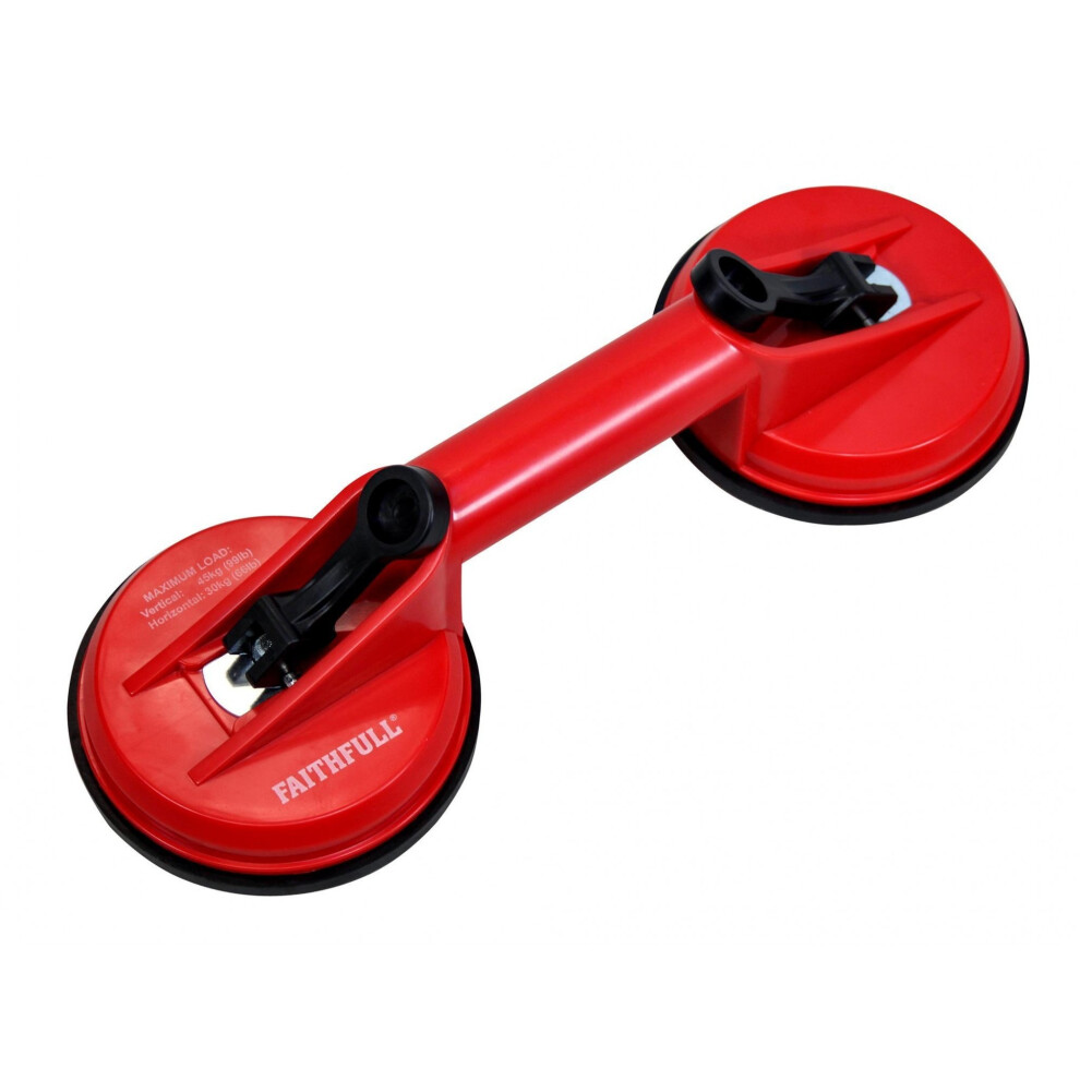 Faithfull Double Pad Suction Lifter 120Mm Pads