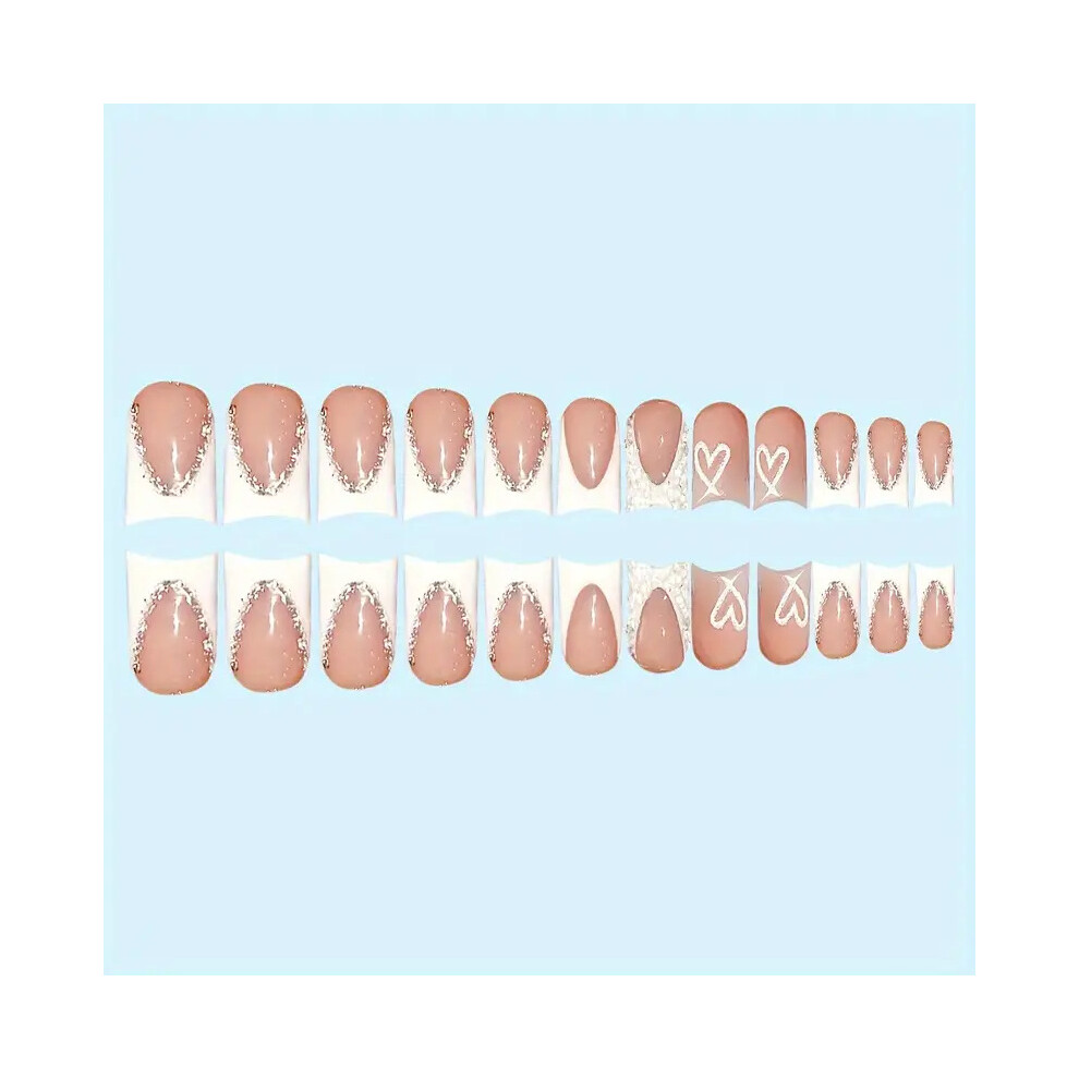 Zhouq-Outdoors French Tip Press On Nails - Reusable & Long Lasting
