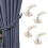(Silver, 1 Pair) Alloy Curtain Hooks - Wall Tiebacks & Holders 4