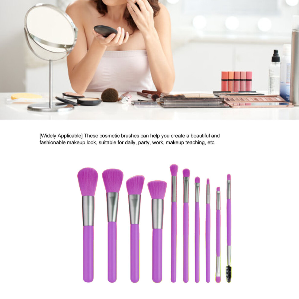 Portable Wood Handle Makeup Brush Set 10pcs