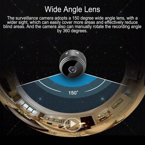 Mini Spy Camera with Night Vision, 90 Wide Angle Wireless Security Camera for Home and Office 2