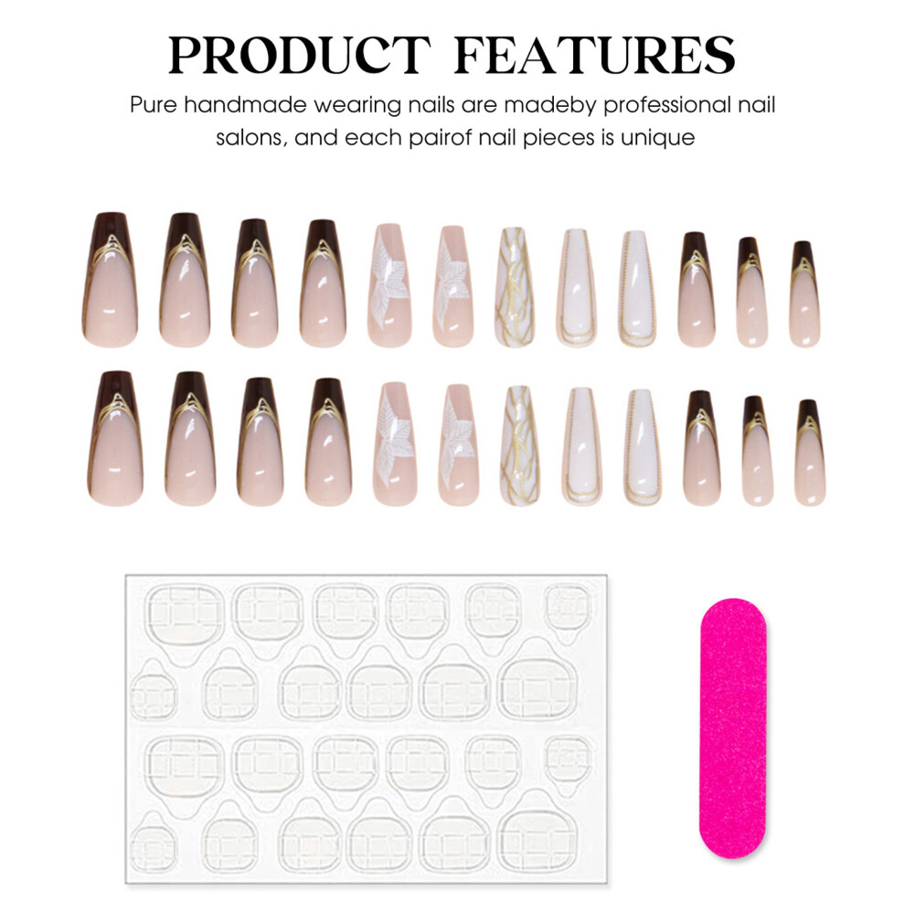 Reach-Tools Leaf Design Glossy Press-On Nails For Women