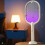 Electric Fly Swatter USB Charging2in1Fly Killer Racket with3Layer Mesh for Home Use White 2