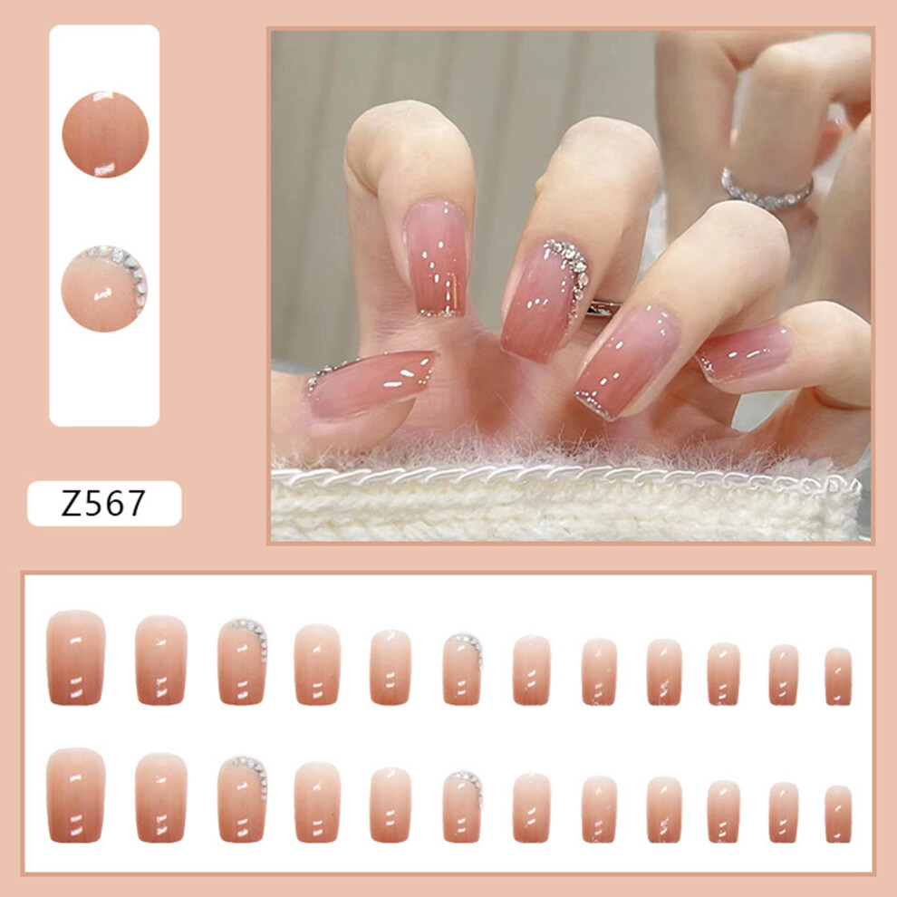Creation-3C (Jelly Glue Model) Eco-Friendly Pink Gradient Fake Nails