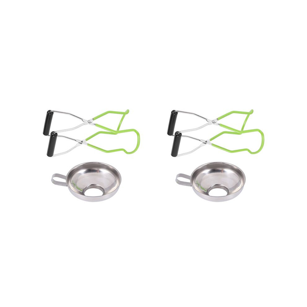 2 Pieces Stainless Steel Canning Jar Lifter Tongs And Canning Funnel For Wide-Mouth And Regular Jars, Easy To Clean 4712331908578