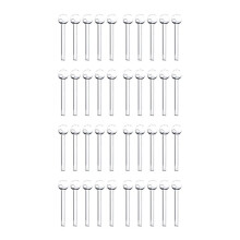 40X Tragbare Transparente Stroh Trinken Stroh Pfeifen Glas Strohhalme mit Blase , ÖL Brenner Glas Pfeife Blase Rohr C