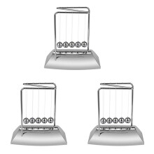 3X Balls Bring 5 Balls, Z Shape Cradle, Electroplated Metal Material Pendulum Balls with Base
