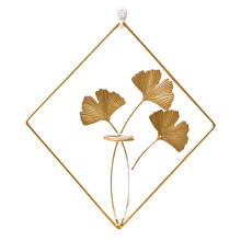 Wandvase aus goldfarbenem Metall und Glas, 26,5 x 24,5 cm