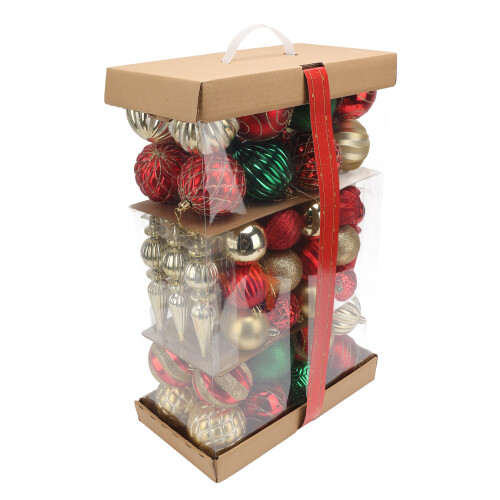 Kerstornamentenset PS6x8x17cm74 stuks 1