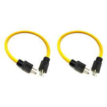 2X Generator Adapter Cord NEMA 5-15P for Transfer , Extension Cord Adapter (3 Prong Plug 12AWG 125V) US Plug