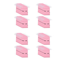 200 Stücke Wimpern Nachsorgebeutel Kunststoff Schminke Taschen Kulturbeutel Schminke Tasche Kosmetikreise mit Kordelzug Rosa,M