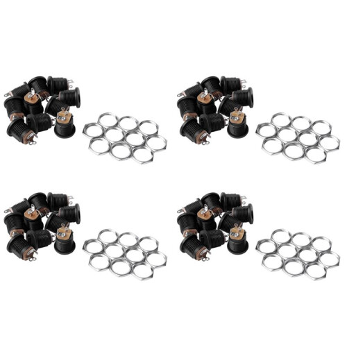 40 Pcs Panel Mount 17.9x13.8mm Power Jack  Socket