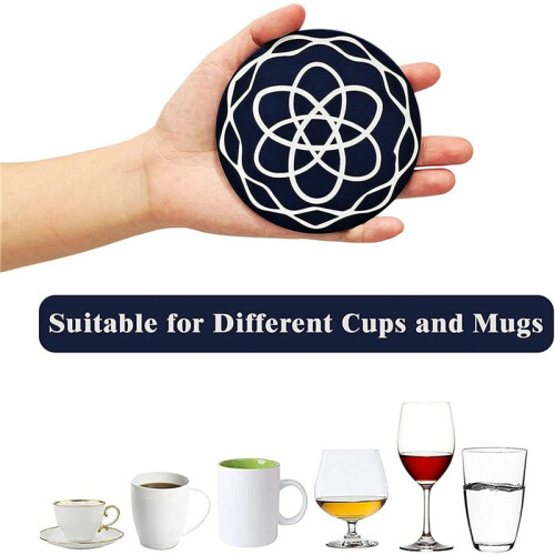 16Pcs Silicone Coaster, Drink Coaster with Holder, Coffee Coaster, Suitable for Bar, Desktop 2
