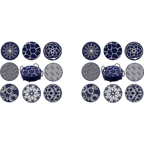 16Pcs Silicone Coaster, Drink Coaster with Holder, Coffee Coaster, Suitable for Bar, Desktop 1