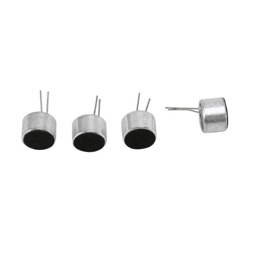 50 Pcs 2 Pin  MIC Capsule Electret Condenser Microphone Silver Tone Black 1