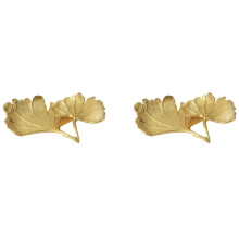 2X Blatt Gold Ginkgo Biloba Blatt Dekorative Schale Gold Schmuck Schale Schreibtisch Dekorative Schale Organizer Tablett für Ring Halskette