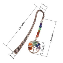 2X Chakra Crystal Bookmark Vintage Metal Tree Bookmarks for Women Student Teacher Graduation Christmas Gift