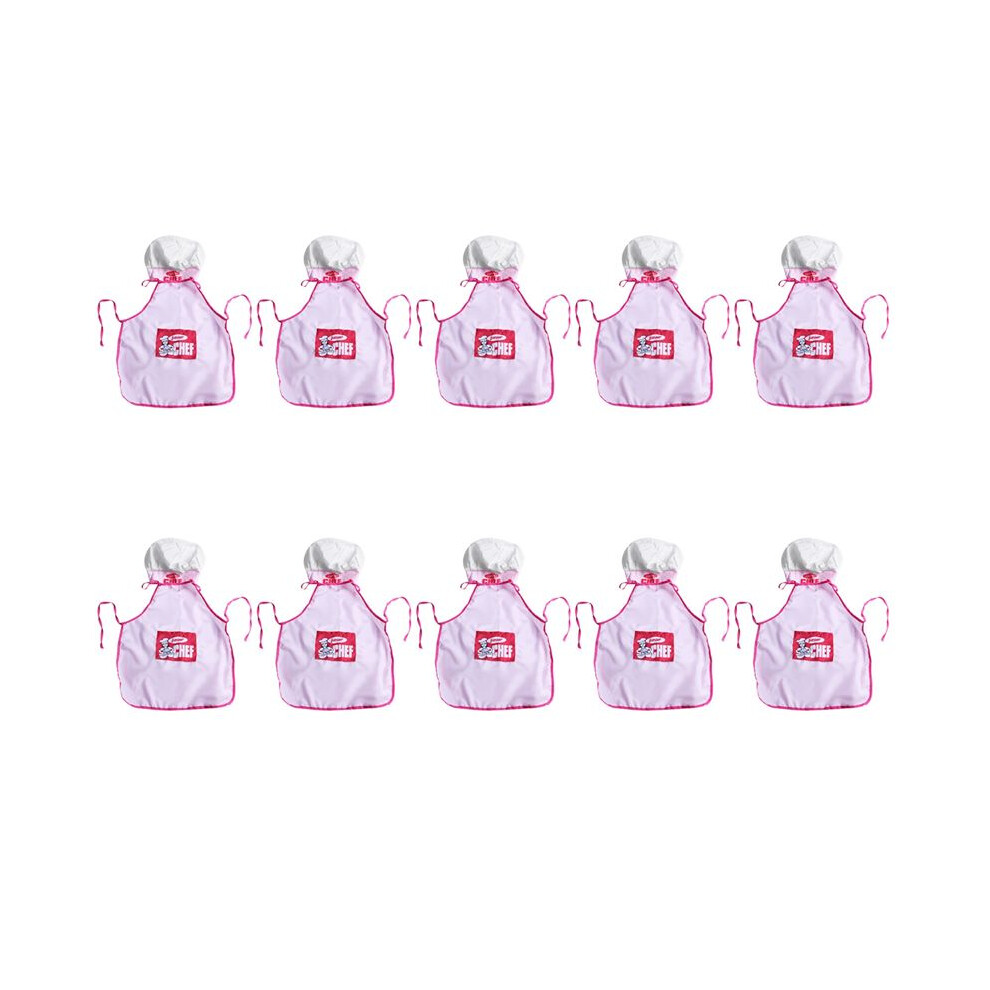 10X Childs Kids Chef Hat Apron Cooking Baking Boy Girl Chefs Junior Gift ()